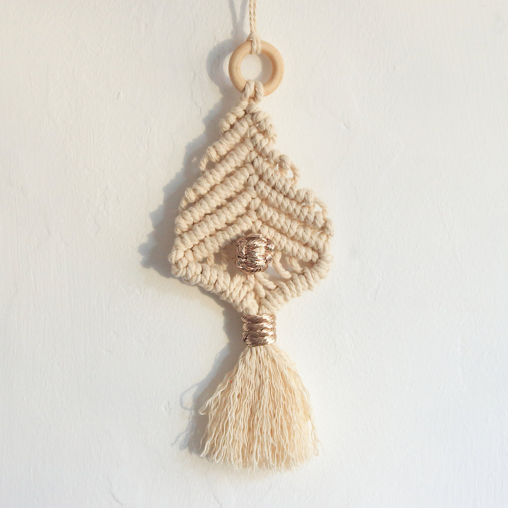 Macrame Christmas Tree Decoration - Ecru