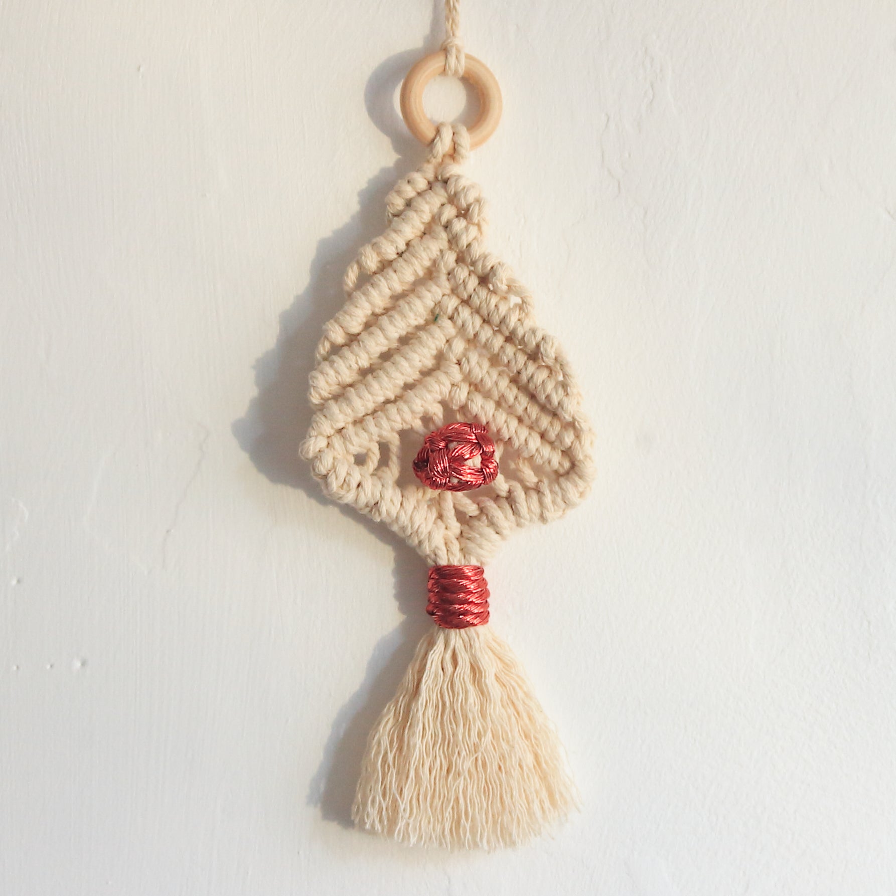 Macrame Christmas Tree Decoration - Ecru