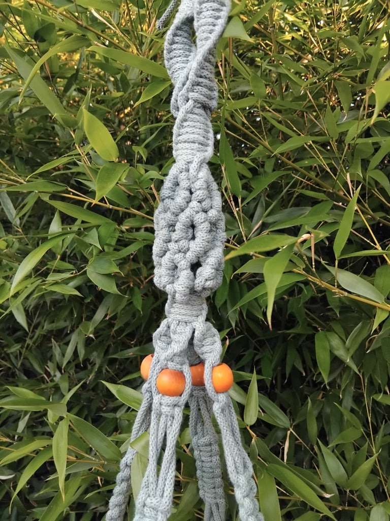 Suspension Macrame Pour Plante Motif Losange en Tresse Taille Moyenne/Grande