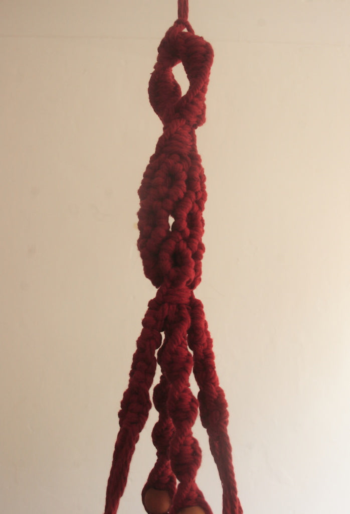 Suspension Macramé Pour Plante Motif Losange Taille Moyenne/Grande