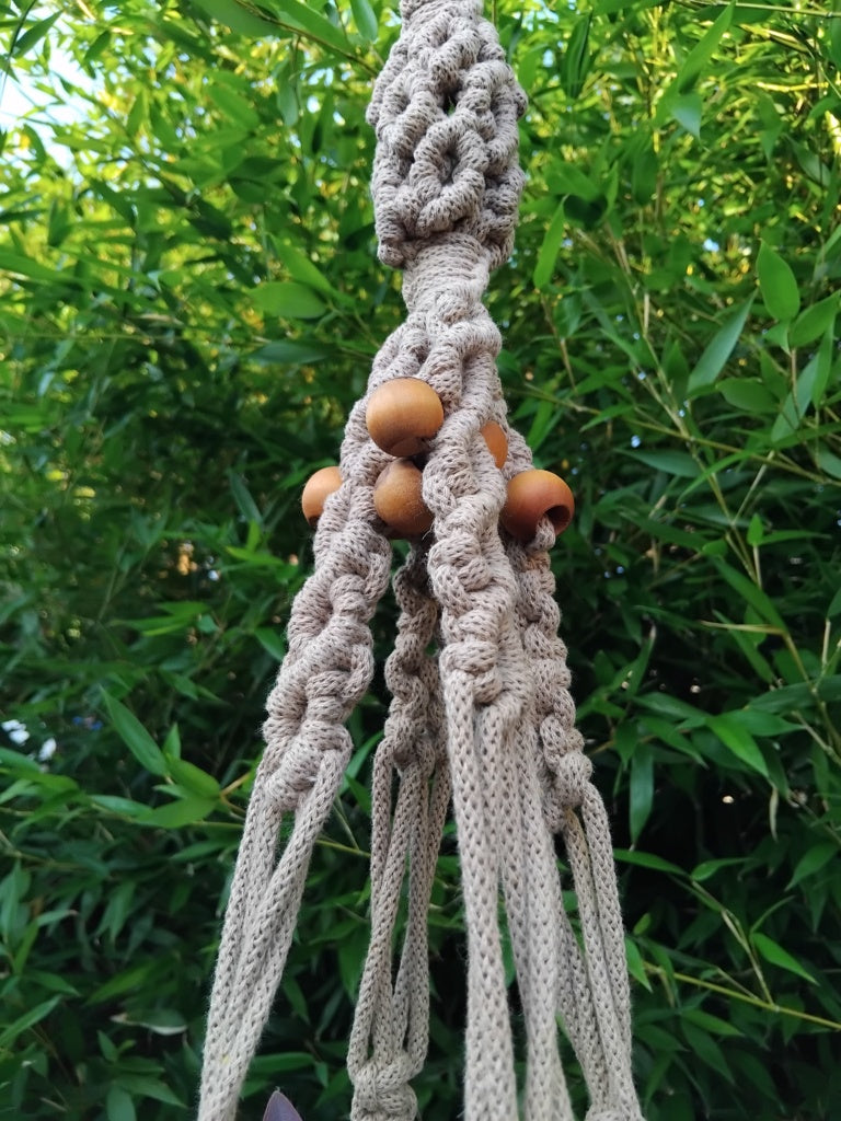 Suspension Macrame Pour Plante Motif Losange en Tresse Taille Moyenne/Grande