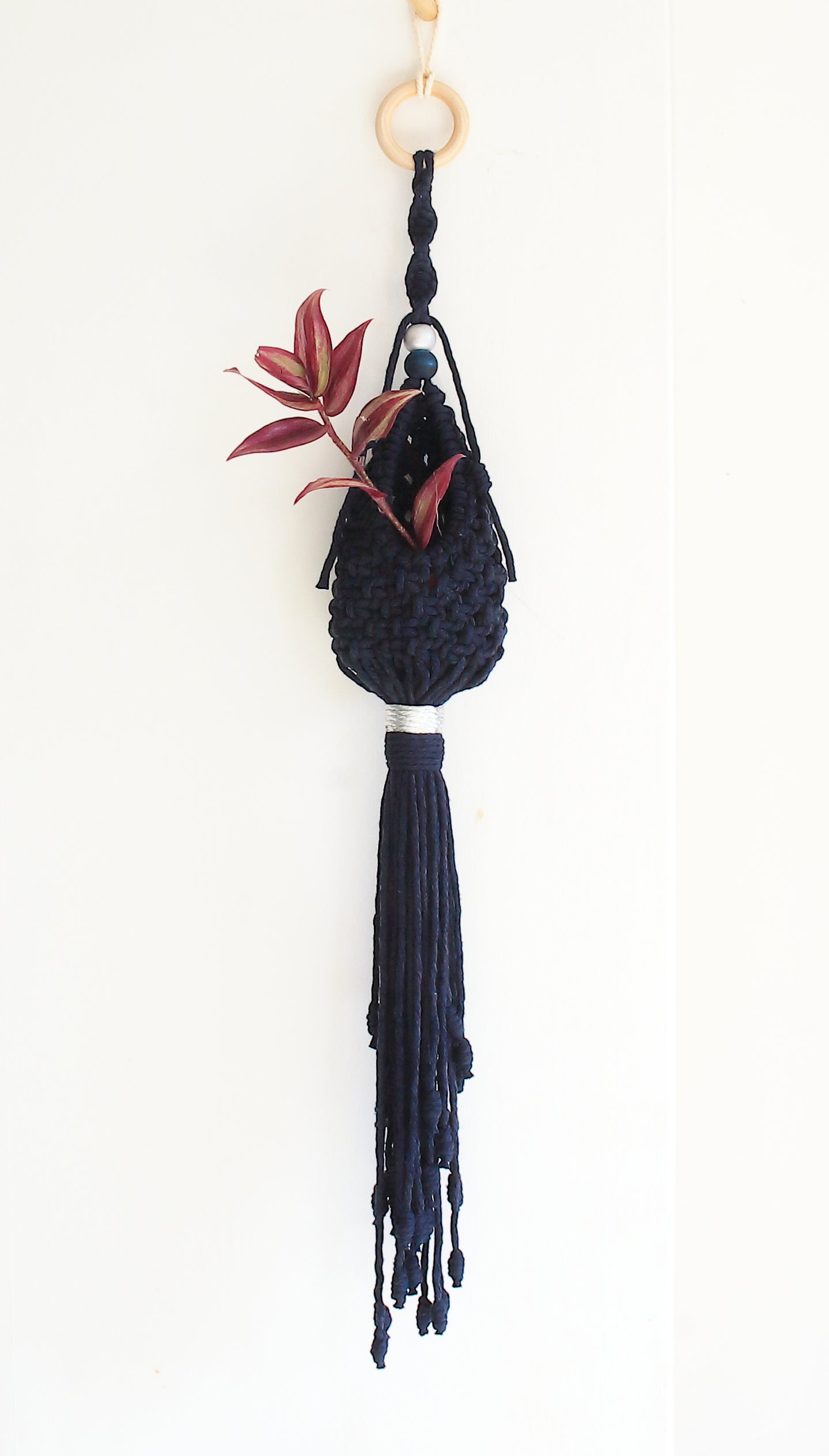 Macrame Plant Pod 'Glamourous Night' - Colour Options Available - Medium