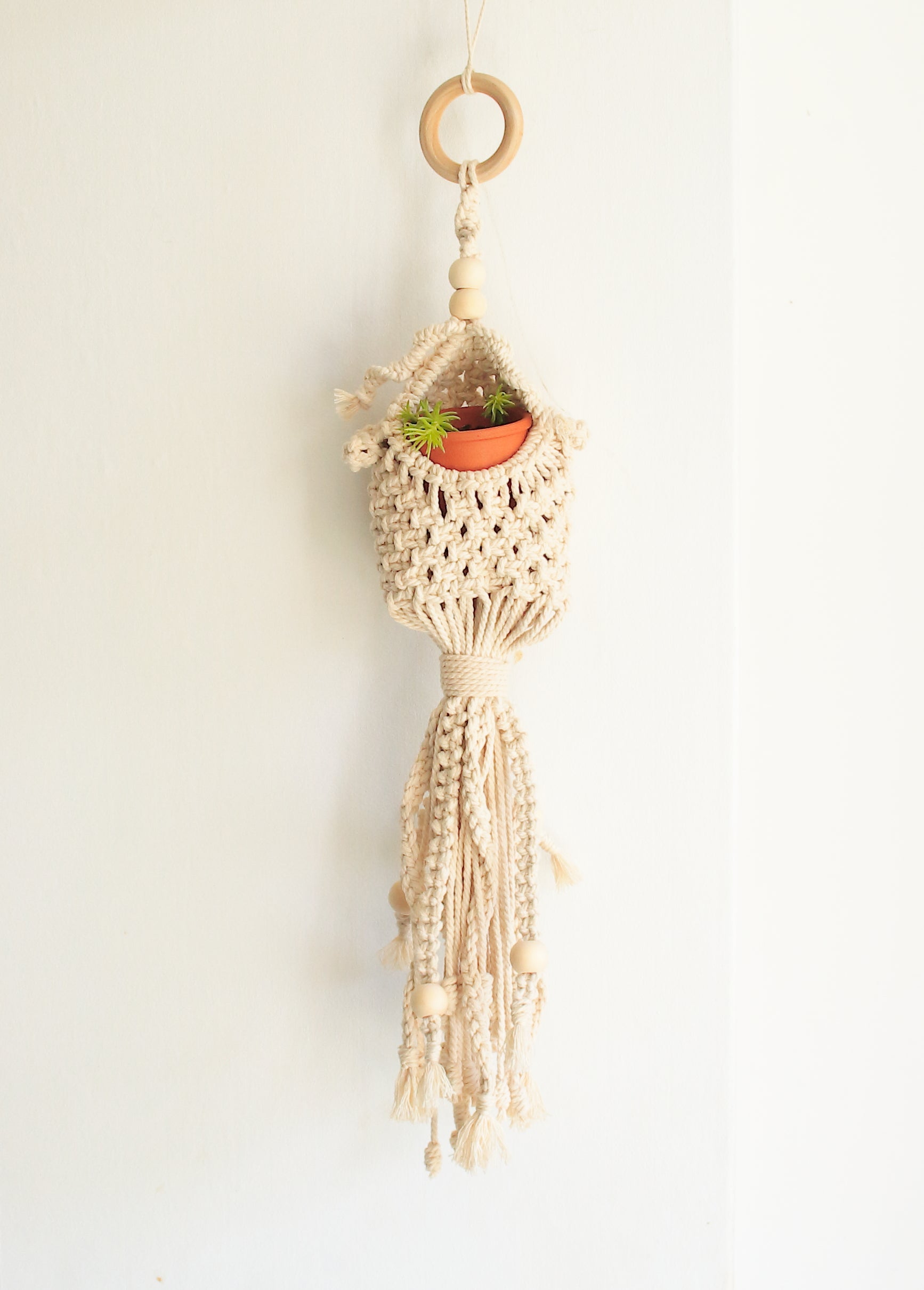 Macrame Plant Pod Organic & Unique Size Small to Medium