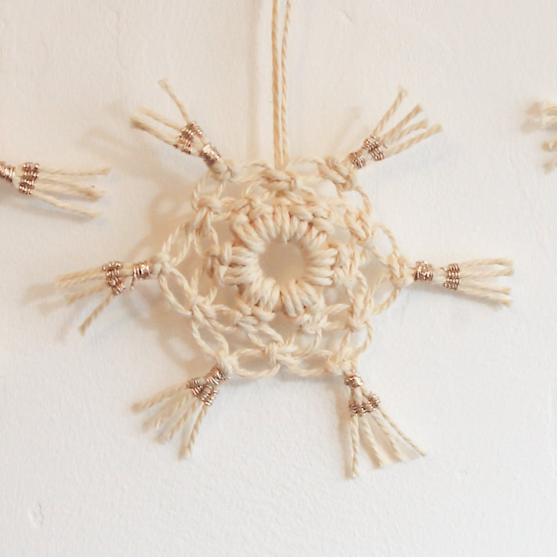 Delicate Snowflake with Festive or Gold Metallic Thread